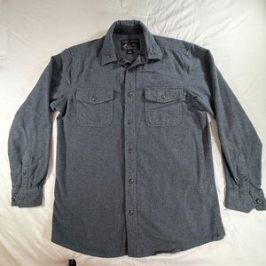 Grizzly Mountain Mens Grey Flannel Shirt Jacket Shacket Size Large